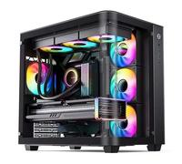 Compatible con JONSBO - TK-3 Curved Seaview PC Case, Negro/Blanco, 360 Cold Row y Soporte de Fuente de alimentación ATX, chasis for Juegos(Black)