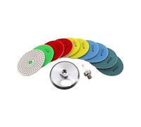 Compatible con KURSTOL 10 almohadillas de pulido de diamante húmedo de 4 pulgadas y 100 mm de grano 100, for granito, mármol, aglomerante de resina de 4 pulgadas.(Mixed-Aluminum)