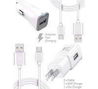 Compatible con Lenovo ZUK Z1. Kit de cargador: cable micro USB de 3 metros, cargadores rápidos para coche y pared de TruWire. Carga adaptativa, 50 %