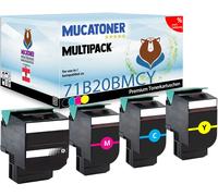 Compatible con Lexmark 71B20BMCY0 Toner SET BLACK MAGENTA CYAN YELLOW