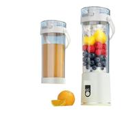 Compatible con licuadora portátil de 600 ml, exprimidor eléctrico de frutas, mezclador de 4000 mAh, recargable por USB, licuadora de frutas frescas for exteriores, licuadora de jugo personal(White)