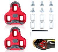 Compatible con Look Keo Bike Pedales de 3 Orificios Grip Blade 2 MAX Carbon Classic Cleats Bicicleta Tacos Juego de Placas de Zapatos de Carretera Antideslizantes Pedales MTB Road Cleats (Rojo 9°)