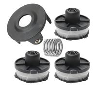 Compatible con Makita 18V DUR181/RF/Z, 195858-1/196145-9. Conjunto de bobinas de hilo, que incluye 3 bobinas, 1 tapa de bobina y 1 resorte. Bobina de hilo diseñada para desbrozadoras.