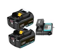 Compatible Con Makita, Batería De 18V, 6,0Ah, Li-ion, Reemplazo De La Unidad De Batería BL1830BL1840BL1850BL1860B LXT400(6.0Ahx2 ChargerX1)
