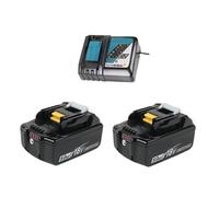 Compatible con Makita, batería de 18V BL1860 DDF487 BL1830B BL1850B BL1850 BL1840 BL1815 batería de litio de repuesto 6.0AH 9.0AH(2PCS 5Ah-Charger- EU)