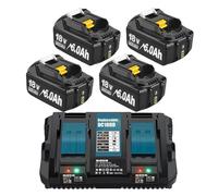 Compatible Con Makita, Batería Recargable BL1830 6000mAh/9000mAh BL1840 BL1850 BL1860 Reemplazo De 18V Con Cargador Único 4A/Dual 6A(4 6000mAh 1 Dual)