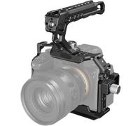 Compatible con Mango de Jaula de cámara SmallRig for Sony A7RV A7RIV A7IV A7SIII A1, con Orificios de 1/4" y Zapata fría(CageWithHandle 3668B)