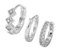 Compatible con máquina Suministros Joyas de aro de oro Set para mujer de moda real oro plateado grueso pequeño cartílago Hoops Cute Cubic Zirconia Dangle Stud Earrings Perforando Kit Herramientas