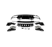 Compatible con Mercedes-Benz Clase C W205 Sedán AMG-Line 2014-2021: Difusor trasero, labio de difusor de parachoques trasero con salidas de escape y kit de labio trasero.