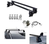 Compatible con Mercedes E (W211) 4 Puertas año 2005 con Techo Liso FIX501FP Barras DE Techo 112CM Acero MENABÒ Barra DE Equipaje+Kit DE Montaje+Kit DE PIES+Cerradura con Llave