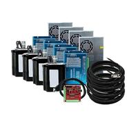 Compatible con motor paso a paso servo de bucle cerrado Nema 34 CNC con controlador de codificador, fuente de alimentación, placa de interfaz MACH3, juego 1, 3 y 4 for grabador(4 Sets Kit,12N)