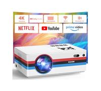 [Compatible con Netflix, 2000 ANSI] Proyector inteligente con WiFi 6 y Bluetooth 5.3, enfoque eléctrico automático Keystone, proyector de películas nativo 1080P para exteriores con PrimeVideo/YouTube
