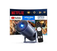 [Compatible con Netflix/enfoque eléctrico] Mini proyector con WiFi y Bluetooth - 1080P 4K compatible con proyector portátil para exteriores, proyector inteligente YOWHICK de 270° para noche de cine