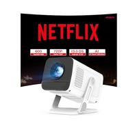 [Compatible con Netflix] WEMI Proyector inteligente, mini proyector portátil con WiFi 6 Bluetooth 5.4, nativo 720P 4K compatible con proyector de películas para el hogar al aire libre, proyector de