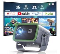 [Compatible con Netflix y Dolby Audio] Proyector inteligente TMY con WiFi y Bluetooth, proyector de películas al aire libre compatible con 4K, Keystone automático y soporte giratorio de 360°