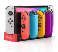 Compatible con Nintendo Switch JoyCon Base de Carga, Soporte 1-4 Piezas Joy con, estación de Carga con indicador LED Individual para Nintendo Switch Joy-con