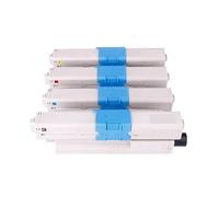 Compatible con Oki, 4 Cartuchos de tóner de Color 610 for Impresora C610 C610DN C610CDN C610DTN