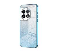 Compatible con OnePlus 11, funda protectora híbrida de galvanoplastia con brillo transparente, delgada y transparente anti-arañazos absorción de golpes TPU funda para OnePlus 11(Blu)