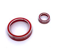 Compatible Con Para A3 S3 2014 2015 2016 2017 2018 2019, Cubierta De Botón Central Interior De Coche, Anillo De Perilla Multimedia, Moldura De Volumen Molduras interiores coche(Rojo)