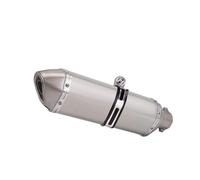 Compatible Con Para S1000RR Universal 51 Mm Tubo Para Escape De Motocicleta 370-570 Mm Slip On Line Accesorios De Silenciador De Enlace Medio(Silver1,370mm)