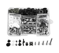 Compatible con para Xt660e para Xt660r para Xt660x para Xtz150 Kit de Pernos de carenado Sujeciones de carrocería Tornillos Tuercas Sujeciones de Tornillos Sujetador de carenado(Silver)