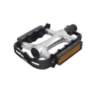 Compatible con Pedales Antideslizantes ultraligeros WELLGO M248, rodamientos DU, Accesorios roscados for Bicicletas de montaña y de piñón Fijo(Black Silver)