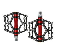 Compatible con Pedales de Aluminio ultraligeros MZYRH Y05, 3 rodamientos sellados, Accesorios Antideslizantes e Impermeables for Bicicletas de Carretera BMX MTB(MZ-Y05-Black Red)