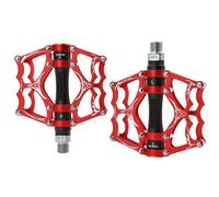 Compatible con Pedales de Aluminio ultraligeros MZYRH Y05, 3 rodamientos sellados, Accesorios Antideslizantes e Impermeables for Bicicletas de Carretera BMX MTB(MZ-Y05-Red Black)