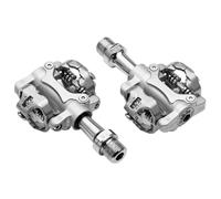 Compatible con Pedales de Bicicleta automáticos wellgo W01 - Pedales de aleación de Aluminio ultraligeros con Eje CR-MO de 9/16" con Tacos for Bicicletas MTB y Touring(W01 Silver)