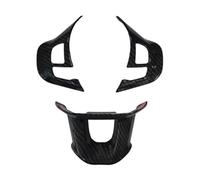 Compatible con Peugeot 208 T9. Adhesivo embellecedor para Volante, Funda, Emblema, decoración Interior (Negro2).