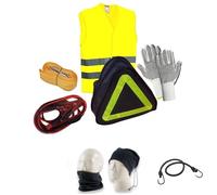Compatible con Peugeot 308 PureTech Turbo 130 EAT6 SeS Allure Kit de emergencia formado por 1 par de guantes, cables de batería de 150 AMP, 1 cuerda de remolque de 3 m, 1 chaqueta catarifrante SOS