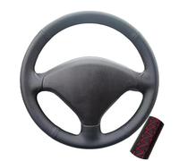 Compatible con Peugeot para 307 2001 2002 2003 2004 2005 2006 2007 2008 Funda Antideslizante Negra para Volante de Coche(Red Thread)