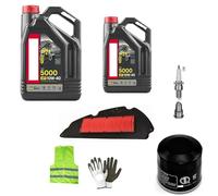 Compatible con Peugeot Sum UP 125 Kit DE Servicio para Scooter 2 litros DE Aceite 10W40 5000 4T TECNOLOGÍA HC-Tech+Filtro DE Aceite+Filtro DE Aire+BUJÍA