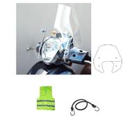 Compatible con Piaggio Medley 125 año dal 2016 al 2019 Parabrisas PEQUEÑO BAJO Corto Transparente Isotta SC4186 para Scooter ANTIVIENTO EN PMMA Kit DE Montaje A/761 430X420X3MM