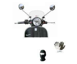 Compatible con Piaggio Vespa PX 125-150-200 08028275 Parabrisas Spoiler BAJO Transparente DE PMMA, Completo DE Fijaciones para Montaje ANTICORROSIVO, PROTECCIÓN Aire-Lluvia H23,5-L35,5