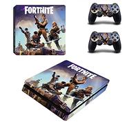 Compatible con PlayStation 4 Slim Battle Royale Console Skin, Calcomanía, Vinilo, Pegatina, Placa frontal - Consola y 2 Controladores - Funda protectora para PS4 Slim