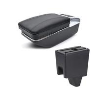 Compatible con Proton Saga Reposabrazos Caja de almacenamiento Reposabrazos de cuero Estilo de coche USB Centro Consola central Accesorios Piezas interiores Auto(Black)