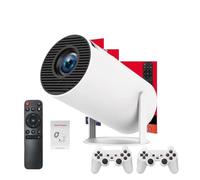 Compatible con proyector Android 11 HD 4K 3D 1280 * 720P HY300 Pro MAX Dual WiFi 160ANSI 180°Flexible BT5.0 Proyector portátil de Cine for Exteriores(EU Plug)