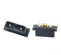 Compatible con Qc2+0 redondo macho hembra de litio para puerto de carga de batería, conector de energía de carga rápida, núcleo de cobre negro para automatización (QC2+4 macho cuadrado)