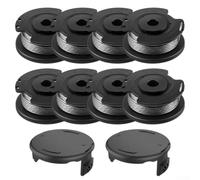 Compatible con recortadoras de cuerda Bosch Easygrass ART Series, carretes y cubiertas de repuesto de 1,6 mm de diámetro, línea de 4,9 m, 8 carretes 2