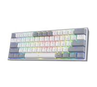 Compatible con Redragon K617 Fizz 60% Teclado for Juegos RGB con Cable 61 Teclas Teclado mecánico Compacto de Intercambio en Caliente Interruptor Rojo(Gray)