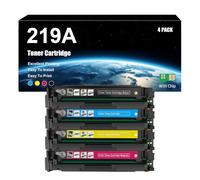 Compatible con Reemplazo Cartucho De Tóner HP 219A W2190A W2191A W2192A W2193A, Funciona con Impresoras HP Color Laserjet Pro 3202dn 3202dng Pro 3202dw MFP 3302fdn 3302fdng 3302fdw,4 Colors-1 Set