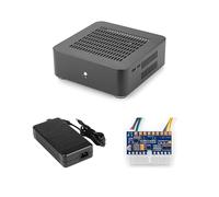 Compatible con RGEEK - L65S Caja Mini ITX Totalmente de Aluminio, chasis for Juegos HTPC, Fuente de alimentación de 8 Pines y Soporte for PSU Pico(Black 200W Power)