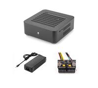 Compatible con RGEEK - L65S Caja Mini ITX Totalmente de Aluminio, chasis for Juegos HTPC, Fuente de alimentación de 8 Pines y Soporte for PSU Pico(Black 120W Power)