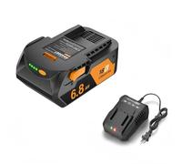 Compatible con RIDGID 18V Batería y Cargador Set de Compatible con AEG L1850R R840087 Li-ion Batería 6.8Ah 18 Volt Herramientas Sin Cable Cargadores(1pc 1charger)
