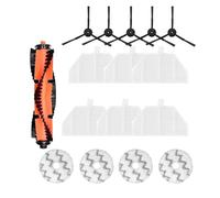 Compatible con Roidmi EVA Robot vaciador autolimpiante Aspirador SDJ06RM Filtro de Cepillo Lateral Principal Fregona Trapos Bolsas for el Polvo Repuestos Accesorios(Kits 3 Black)
