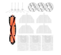 Compatible con Roidmi EVA Robot vaciador autolimpiante Aspirador SDJ06RM Filtro de Cepillo Lateral Principal Fregona Trapos Bolsas for el Polvo Repuestos Accesorios(Kits 2 White)