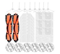 Compatible con Roidmi EVA Robot vaciador autolimpiante Aspirador SDJ06RM Filtro de Cepillo Lateral Principal Fregona Trapos Bolsas for el Polvo Repuestos Accesorios(Kits 1 White)