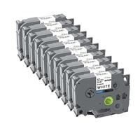 Compatible con rotuladora Brother PTD210 PTH110, Cinta de Etiquetas de satén de 12mm, Paquete de 2/5/10 (reemplaza a TZe-R231 RN34 RW34)(10PK Black on White)