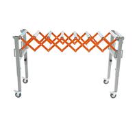 Compatible con rullo trasportatore reabile Nastro trasportatore rotante espandibile con 4 ruote tavolo con a rulli estebile con 2 ganci per uso in magazzino e fabb